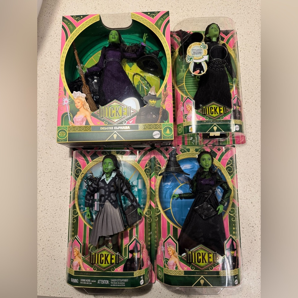 Wicked Mattel Dolls - ALL Elphaba Collection  - Singing, Shiz, Deluxe, & Ozdust